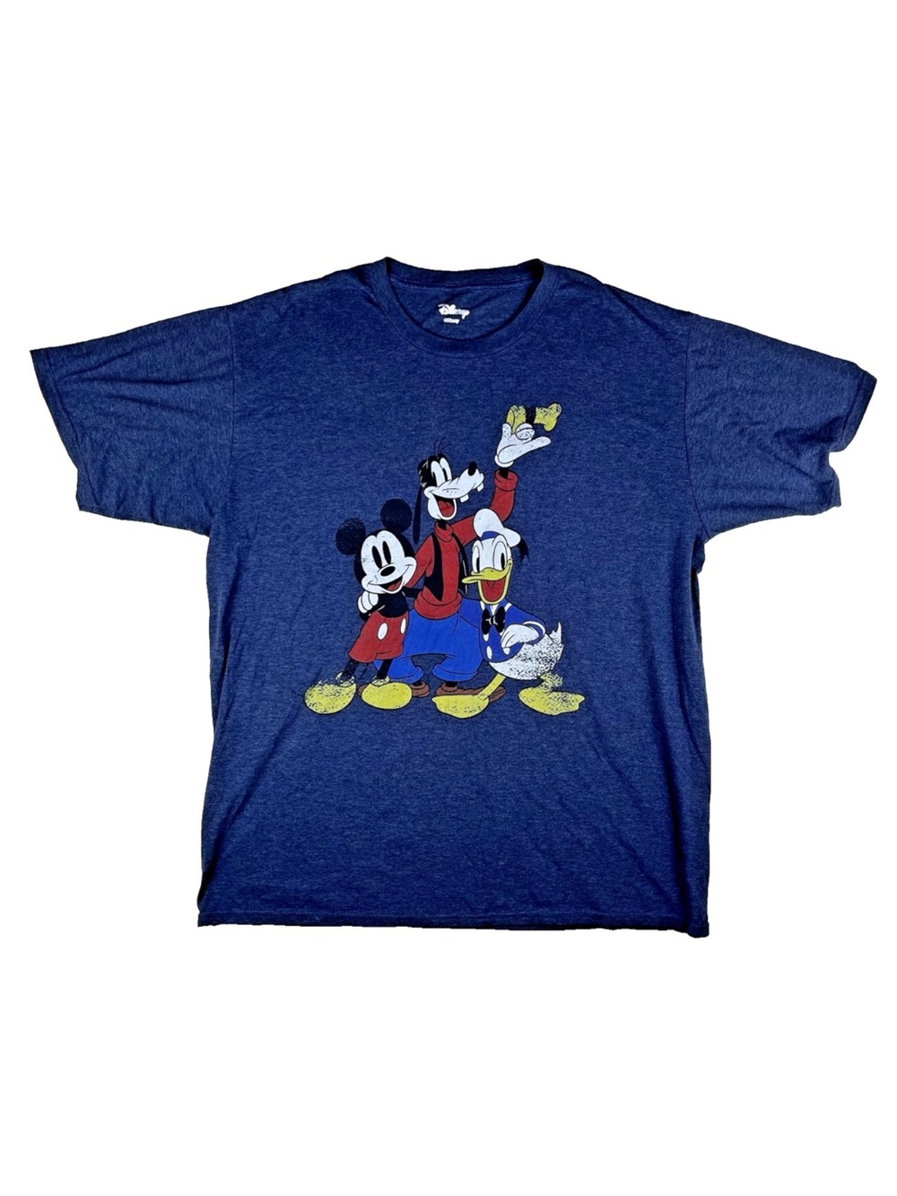 Disney Trio XL Blue Mickey Mouse Donald Duck Goofy Disneyland Disneyworld Tshirt